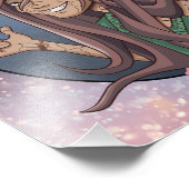 Niedlicher Elf und blasser Schmetterling Fotodruck (Ecke)