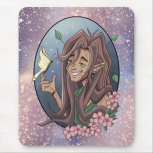 Niedlicher Elf und blasser Schmetterling Mousepad