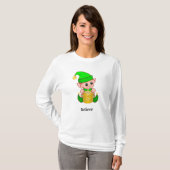 Niedlicher Elf und Personalisierter Text T-Shirt (Vorne ganz)