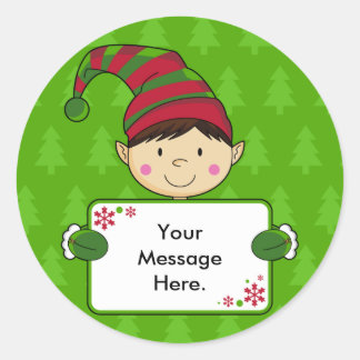 Niedlicher Elf Weihnachtsgeschenk Tag Sticker