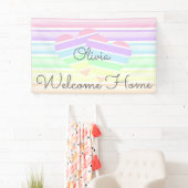 Niedlicher Empfang Zuhause Regenbogenstreifen Lieb Banner (Insitu)