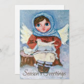 Niedlicher Engel mit Docht Weihnachtskarte Feiertagskarte (Vorne/Hinten)