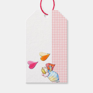 "Niedlicher Engel mit Herz-Illustration Geschenkanhänger