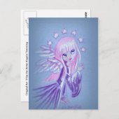 Niedlicher Engel mit rosafarbenem Haar Postkarte (Vorne/Hinten)