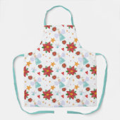 Niedlicher Engel & Poinsettia Doodle Weihnachtsmus Schürze (Vorderseite)