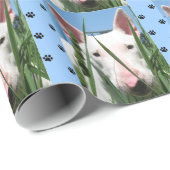 Niedlicher Englisch-Stier-Terrier Geschenkpapier (Rolleneckpunkt)