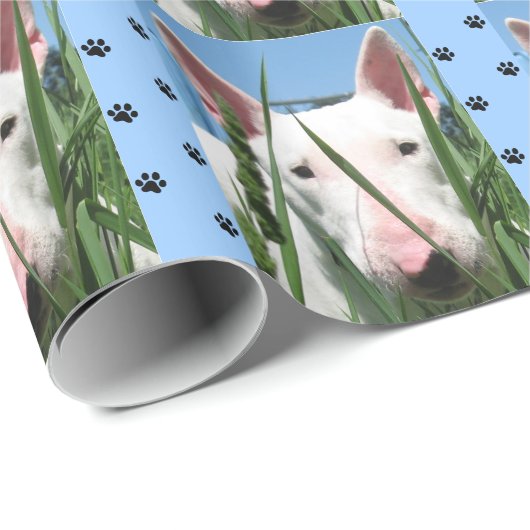 Niedlicher Englisch-Stier-Terrier Geschenkpapier (Rolleneckpunkt)