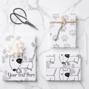 Niedlicher englischer Bull Terrier Geschenkpapier Set