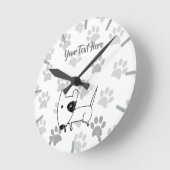 Niedlicher englischer Bull Terrier Runde Wanduhr (Winkel)