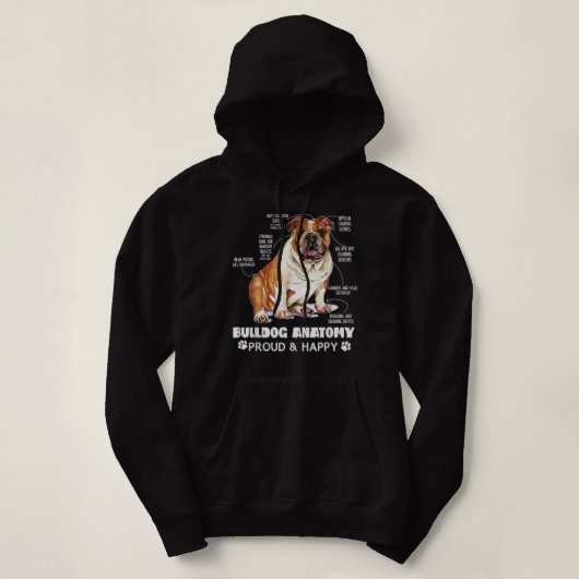Niedlicher englischer Bulldog Anatomie Hund Lover  Hoodie (Design vorne)