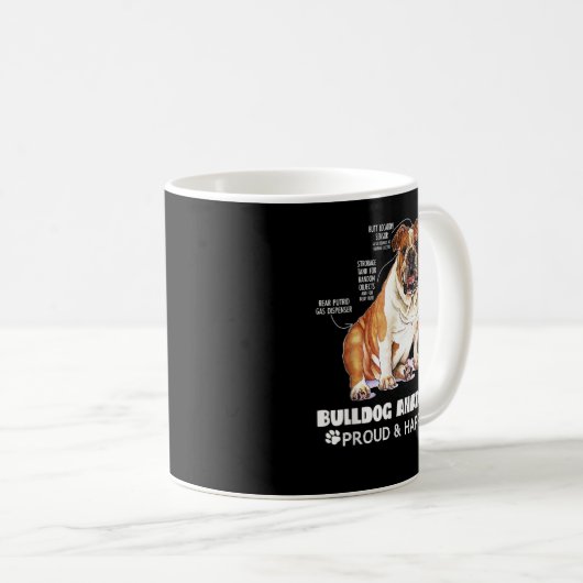Niedlicher englischer Bulldog Anatomie Hund Lover Kaffeetasse (VorderseiteRechts)