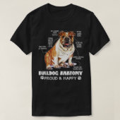 Niedlicher englischer Bulldog Anatomie Hund Lover T-Shirt (Design vorne)