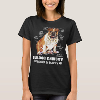 Niedlicher englischer Bulldog Anatomie Hund Lover  T-Shirt