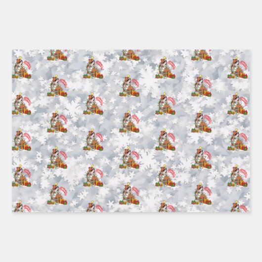 Niedlicher englischer Bulldog Frohe Weihnachtsbele Geschenkpapier Set (Vorderseite 2)