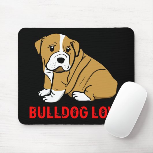 Niedlicher englischer Bulldog-Geschenk Cartoon Wel Mousepad (Mit Mouse)