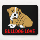 Niedlicher englischer Bulldog-Geschenk Cartoon Wel Mousepad (Vorne)