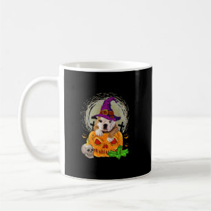 Niedlicher englischer Bulldog Hexenkürbis Hallowee Kaffeetasse