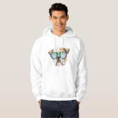 Niedlicher englischer Bulldog mit Sonnenbrille, lu Hoodie (Vorne ganz)