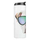 Niedlicher englischer Bulldog mit Sonnenbrille, lu Thermosbecher (Nach links gedreht)