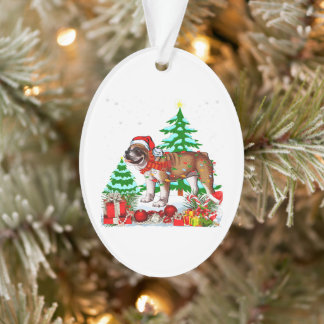 Niedlicher englischer Bulldog Weihnachten Weihnach Ornament