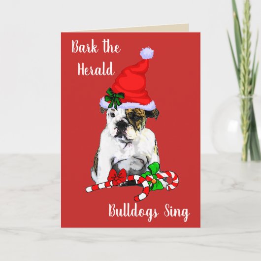 Niedlicher englischer Bulldog Weihnachtsgeschenk Feiertagskarte (Vorderseite)