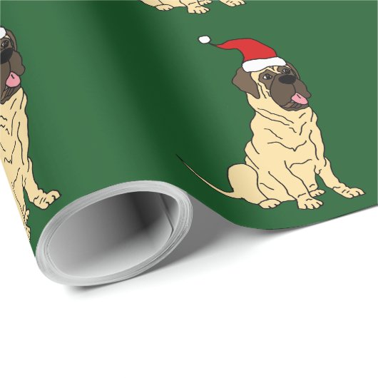 Niedlicher englischer Mastiff in der Geschenkpapier (Rolleneckpunkt)