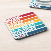 Niedlicher Entwurfsausdrucktext für Muttertag Getränkeuntersetzer (Linke Seite)