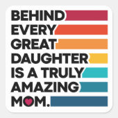 Niedlicher Entwurfsausdrucktext für Muttertag Quadratischer Aufkleber (Vorderseite)