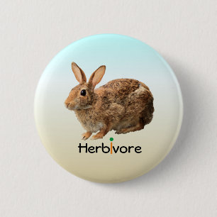 Niedlicher entzückender Herbivore-veganes wildes Button