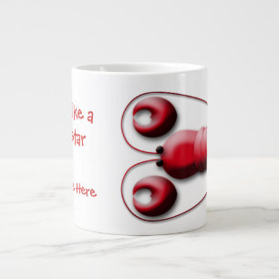 Niedlicher entzückender roter Hummerc$herz-förmi Jumbo-Tasse