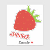 Niedlicher ErdbeerCartoon - Personalisierte Kinder Aufkleber (Blatt)