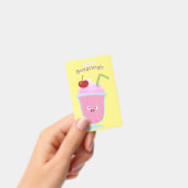 Niedlicher Erdbeereis Sundae Cartoon Ausweis (Handheld)