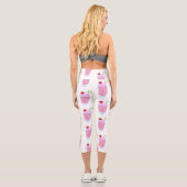 Niedlicher Erdbeereis Sundae Cartoon Capri Leggings (Rückseite)