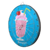 Niedlicher Erdbeereis Sundae Cartoon Dartscheibe (Vorderseite rechts)