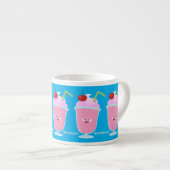Niedlicher Erdbeereis Sundae Cartoon Espressotasse (Vorderseite Rechts)