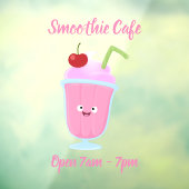 Niedlicher Erdbeereis Sundae Cartoon Fensteraufkleber (Blatt 3)