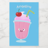 Niedlicher Erdbeereis Sundae Cartoon Lebensmitteletikett (Einzelnes Label)