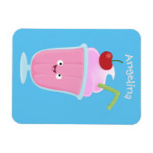 Niedlicher Erdbeereis Sundae Cartoon Magnet (Horizontal)