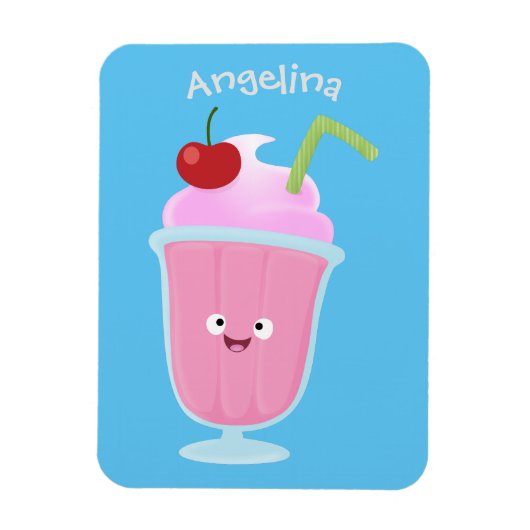 Niedlicher Erdbeereis Sundae Cartoon Magnet (Vertikal)
