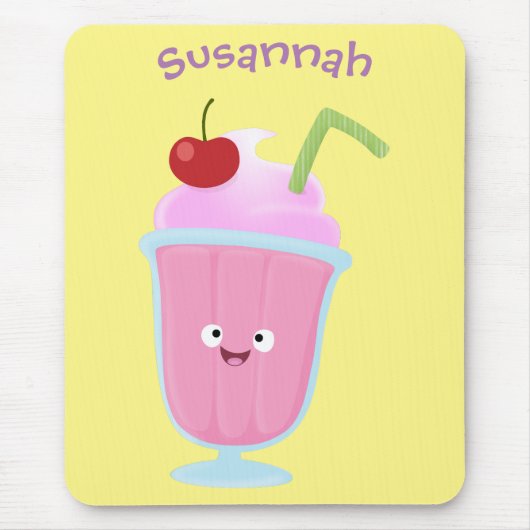 Niedlicher Erdbeereis Sundae Cartoon Mousepad (Vorne)