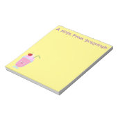 Niedlicher Erdbeereis Sundae Cartoon Notizblock (Rotiert)