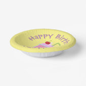 Niedlicher Erdbeereis Sundae Cartoon Pappteller (Gewinkelt)