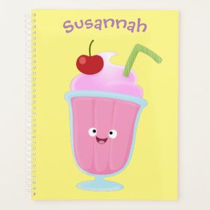 Niedlicher Erdbeereis Sundae Cartoon Planer