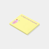 Niedlicher Erdbeereis Sundae Cartoon Post-it Klebezettel (angewinkelt)