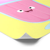 Niedlicher Erdbeereis Sundae Cartoon Poster (Ecke)