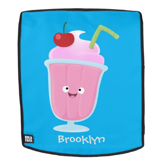 Niedlicher Erdbeereis Sundae Cartoon Rucksack (Abnehmbare Front)