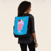 Niedlicher Erdbeereis Sundae Cartoon Rucksack (Ausgewaschen)