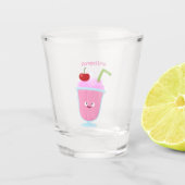 Niedlicher Erdbeereis Sundae Cartoon Schnapsglas (Vorderseite)