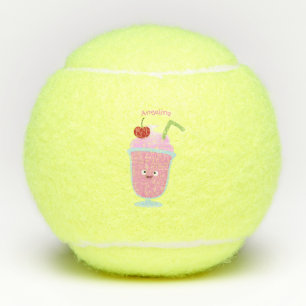 Niedlicher Erdbeereis Sundae Cartoon Tennisbälle