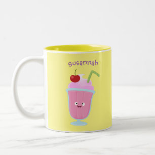 Niedlicher Erdbeereis Sundae Cartoon Zweifarbige Tasse